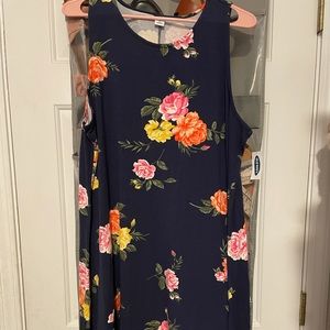Navy/floral swing dress